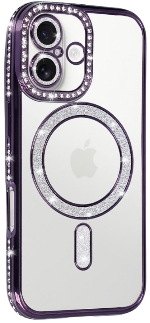 TopQ Zadní kryt Bling Magsafe pro iPhone 17 purple