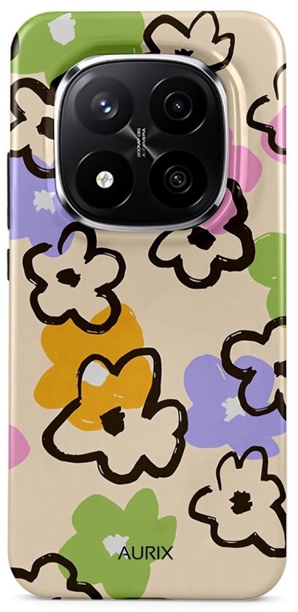 TopQ Kryt AURIX Xiaomi Redmi Note 14 Pro+ 5G pevný Flower Drawing 140182