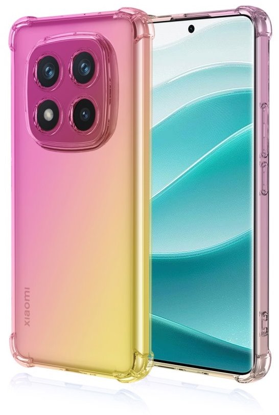 TopQ Kryt Xiaomi Redmi Note 14 Pro+ 5G Shock duhový růžovo-žlutý 136967