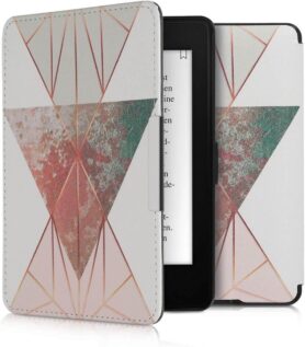 KW Mobile - Triangular Shapes - KW2313540 - Pouzdro pro Amazon Kindle Paperwhite 1/2/3 - bílé, růžov