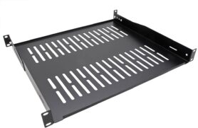 Value 19" police 1U, 400 mm, tvar U, max. 25 kg, černá