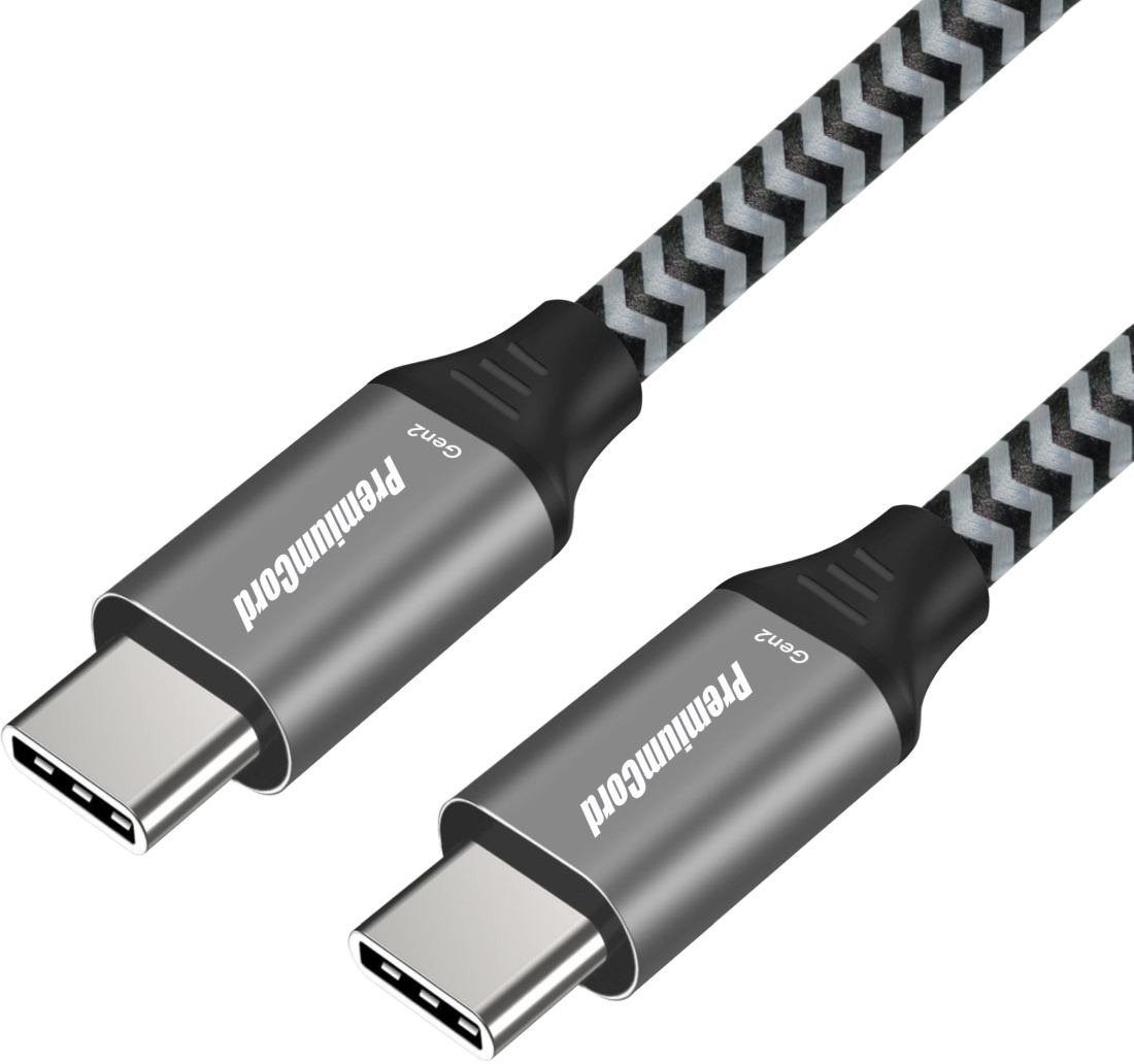 PremiumCord USB-C kabel ( USB 3.2 GEN 2, 3A, 60W, 20Gbit/s ) bavlněný oplet