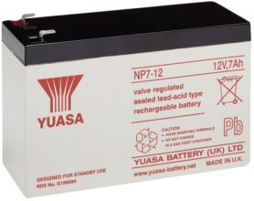 YUASA 12V 7Ah bezúdržbová olověná baterie NP7-12, faston 4,7 mm