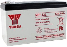 YUASA 12V 7Ah bezúdržbová olověná baterie NP7-12L, faston 6,3 mm