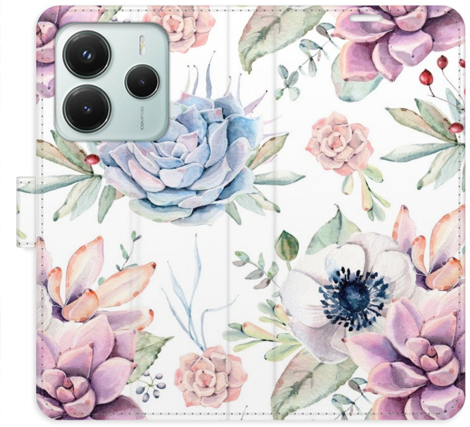 iSaprio Flip pouzdro Succulents Pattern pro Xiaomi Redmi Note 14 5G