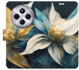 iSaprio Flip pouzdro Gold Flowers pro Xiaomi Redmi 14C / Poco C75