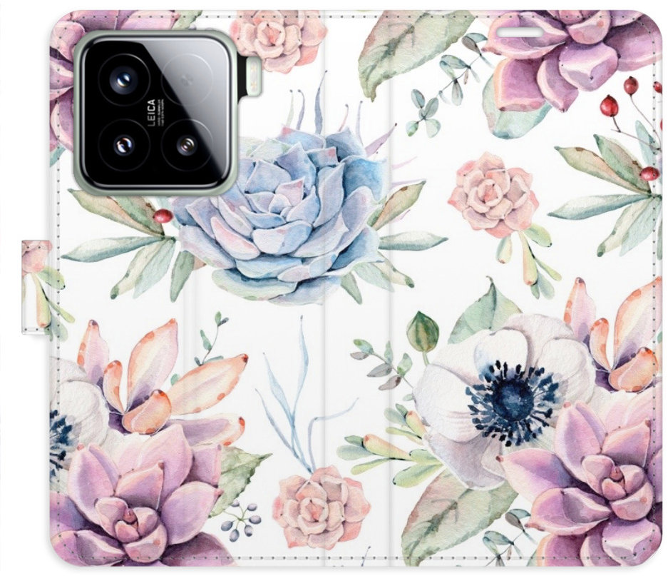 iSaprio Flip pouzdro Succulents Pattern pro Xiaomi 15