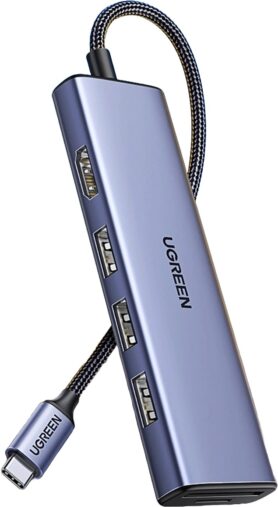 UGREEN 6-in-1 USB-C to HDMI/3*USB 3.0/SD+TF