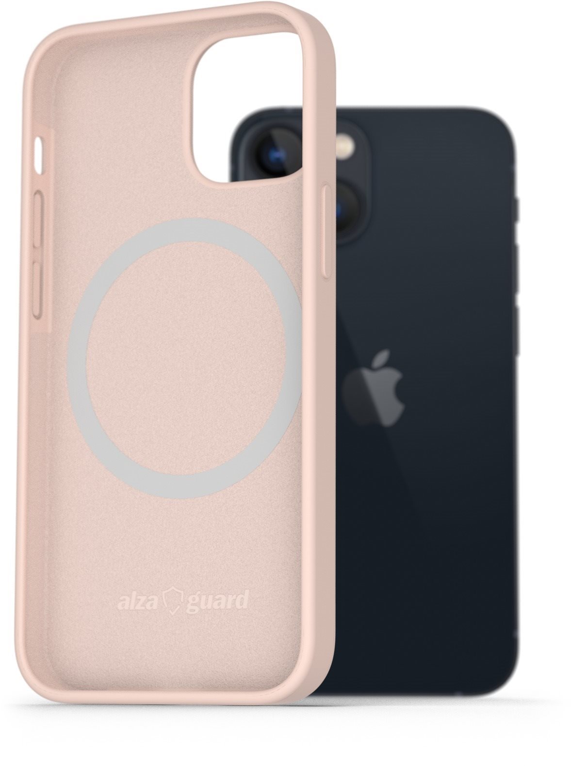 AlzaGuard Silicone Case Compatible with Magsafe pro iPhone 13 Mini růžový