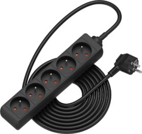 AlzaPower prodlužovací přívod 230V 5 zásuvek 5m černý
