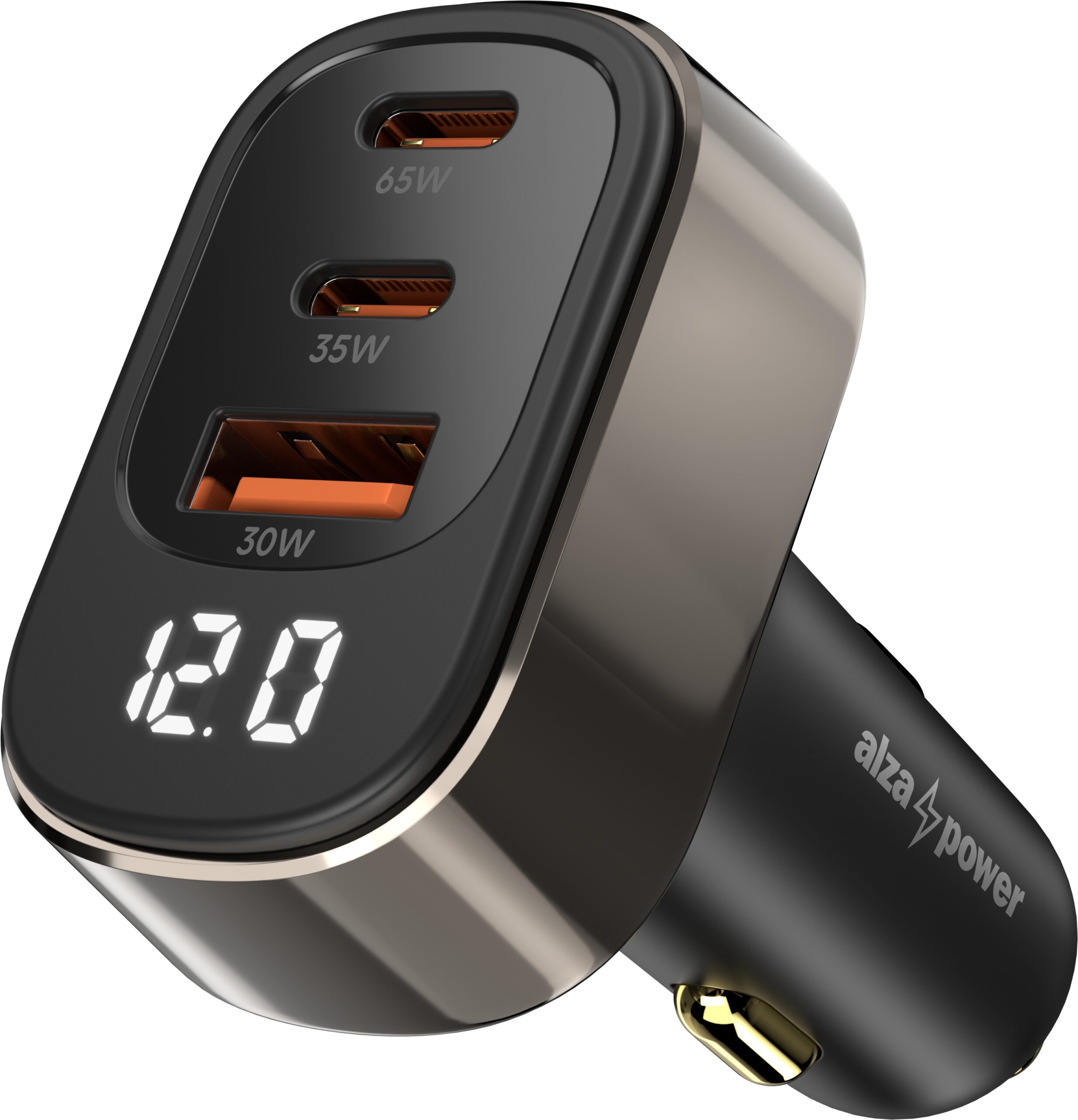 AlzaPower Car Charger X570 USB-A + USB-C Power Delivery 100W černá