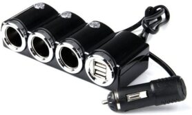 Rozbočovač do auta 3x autozásuvka + 2x USB