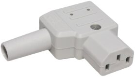 Bachmann Konektor síťový IEC320 C13 samice, 250 V/10 A, lomený, na kabel, šedý (915.973)