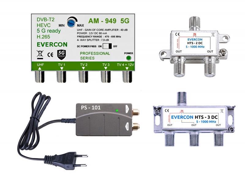 EVERCON anténní set pro 7 TV 949-101-7 5G pro DVB-T2