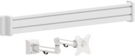 AlzaErgo Slatwall SWP110 Lišta bílá + SWMP220 Úchyty bílé + SWAS410 Držák bílý
