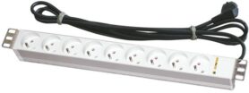 CONTEG DP-RP-09-UTE - 19" napájecí panel 1U, 9× UTE, bílý