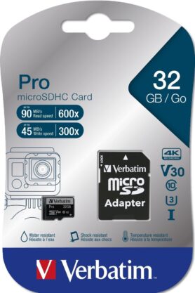 Verbatim MicroSDHC 32GB Pro + SD adaptér