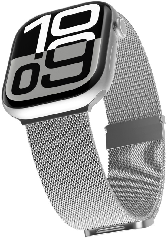 Epico Milanese+ řemínek pro Apple Watch SE/Series 1-9 (38/40/41mm)/10-11 (42mm) - stříbrná