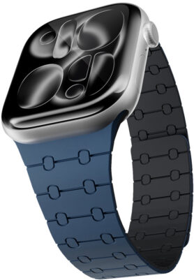 Epico Magnetic+ Silicone řemínek Apple Watch SE 40mm/Series 1-9 38/40/41mm, 10-11 42mm - modrý