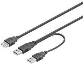 PremiumCord USB 2.0 rozdvojený napájecí 0.2m
