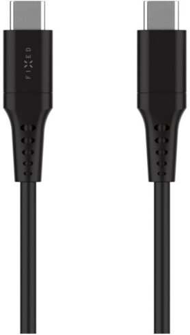 FIXED Cable USB-C/USB-C a podporou PD 0.3m USB 2.0 60W Liquid silicone černý