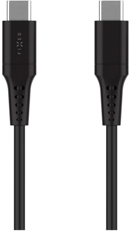 FIXED Cable USB-C/USB-C a podporou PD 0.3m USB 2.0 60W Liquid silicone černý