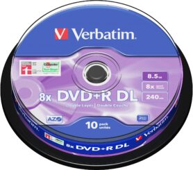 VERBATIM DVD+R DL AZO 8,5GB, 8x, spindle 10 ks