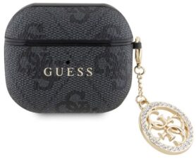 Guess 4G Script PC/PU Charm Pouzdro pro AirPods 3 Black