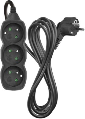 Emos prodlužovací 250V, 3x zásuvka, 3m černý