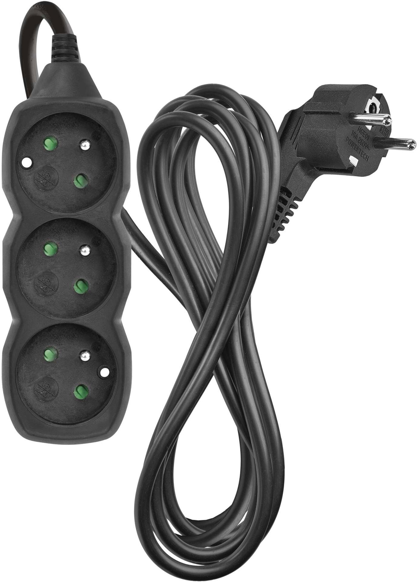 Emos prodlužovací 250V, 3x zásuvka, 3m černý