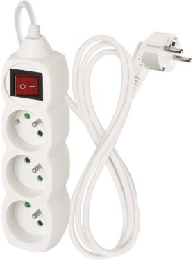 Emos prodlužovací 250V, 3x zásuvka, 1.2m bílý