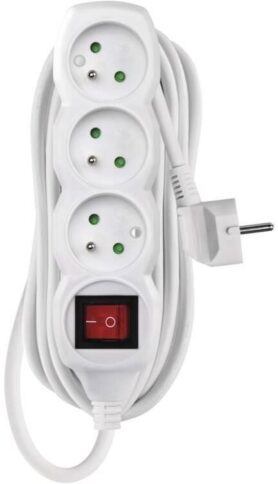 Emos prodlužovací 250V, 3x zásuvka, 5m, bílý