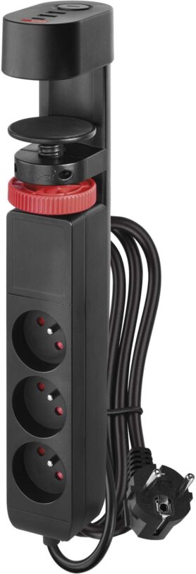 EMOS 3 zásuvky, 1,5 m, vypínač, USB černý