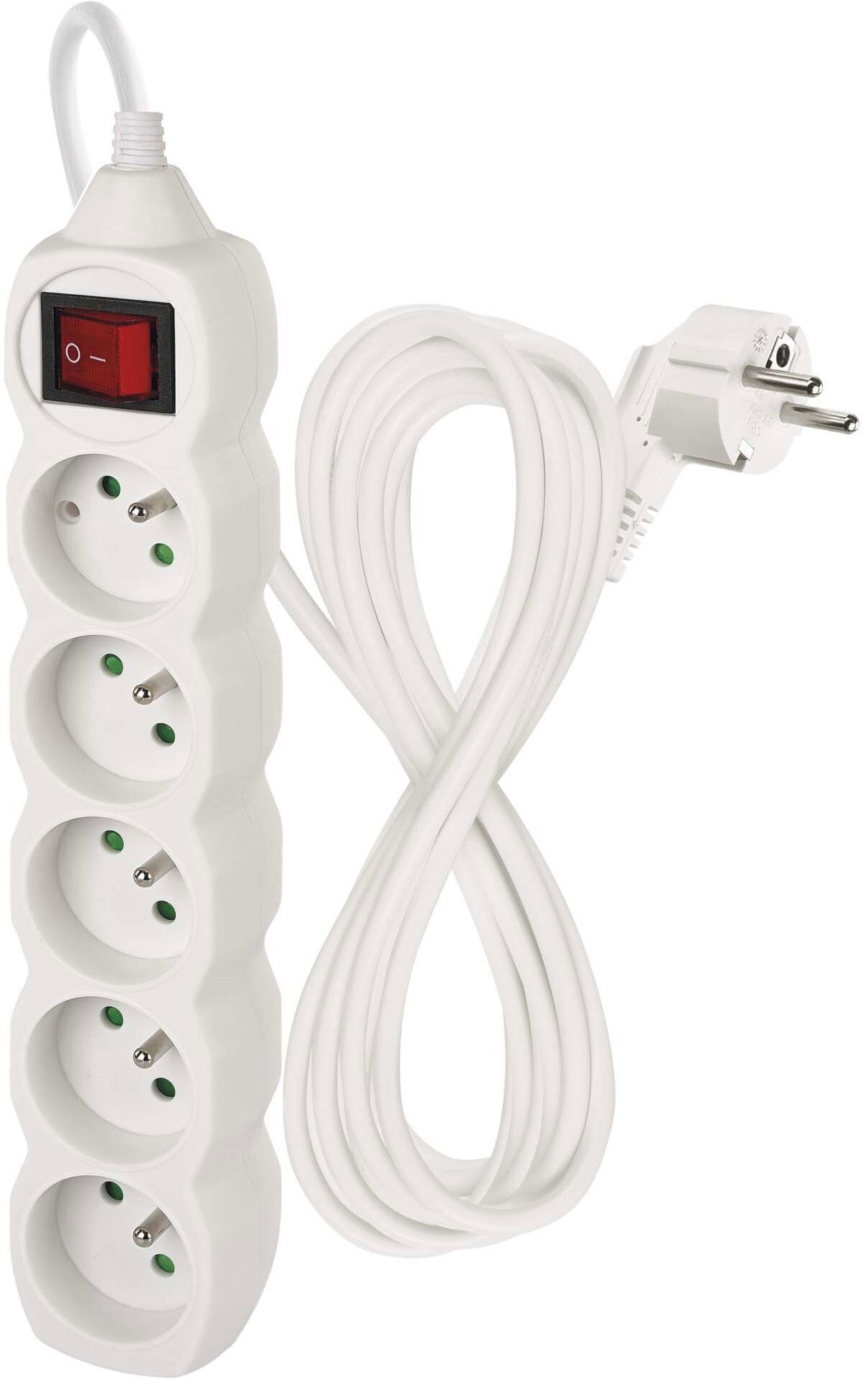 EMOS Prodlužovací kabel s vypínačem – 5 zásuvek, 5m, 3× 1,5mm2