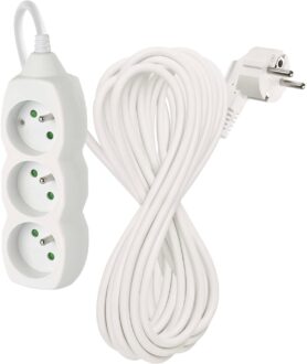 EMOS Prodlužovací kabel – 3 zásuvky, 10m, bílý