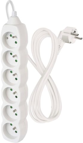 EMOS Prodlužovací kabel – 6 zásuvek, 2m, bílý