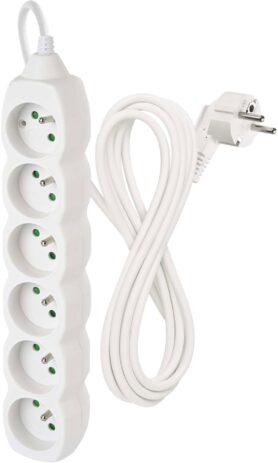 EMOS Prodlužovací kabel – 6 zásuvek, 3m, bílý