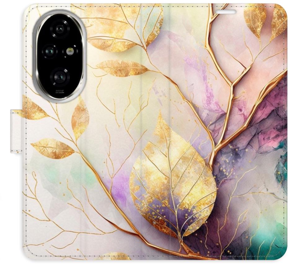 iSaprio Flip pouzdro Gold Leaves 02 pro Honor 200 Pro