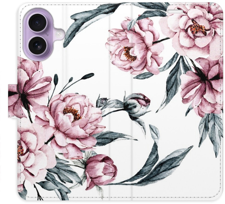 iSaprio Flip pouzdro Pink Flowers pro iPhone 17
