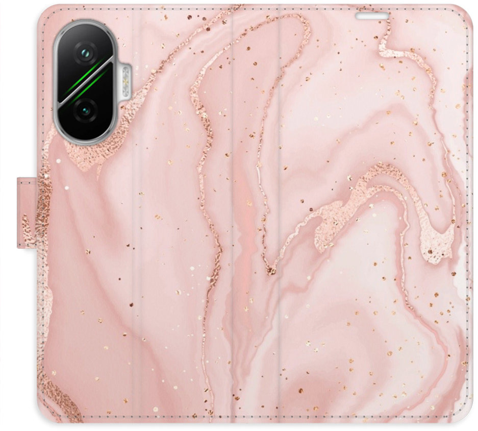iSaprio Flip pouzdro RoseGold Marble pro Poco F7