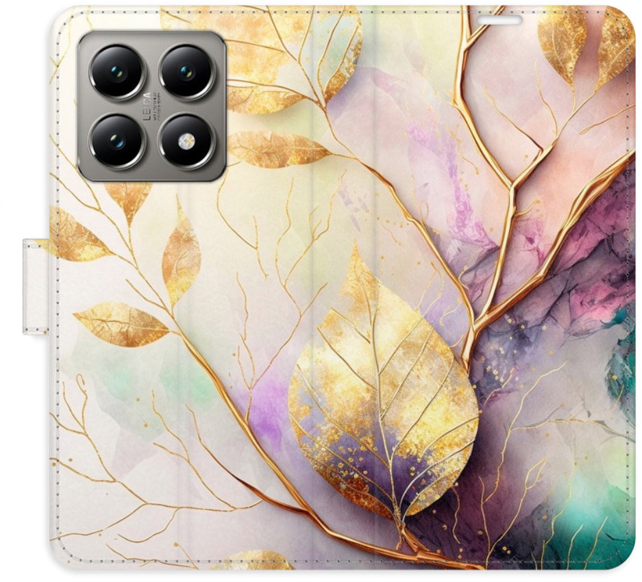 iSaprio Flip pouzdro Gold Leaves 02 pro Xiaomi 14T