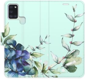 iSaprio flip pouzdro Blue Flowers pro Samsung Galaxy A21s