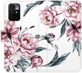 iSaprio flip pouzdro Pink Flowers pro Xiaomi Redmi 10