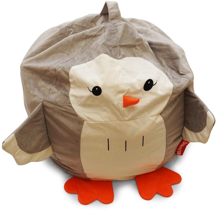BeanBag Skladovací vak tučňák Tuky, bílá/šedá