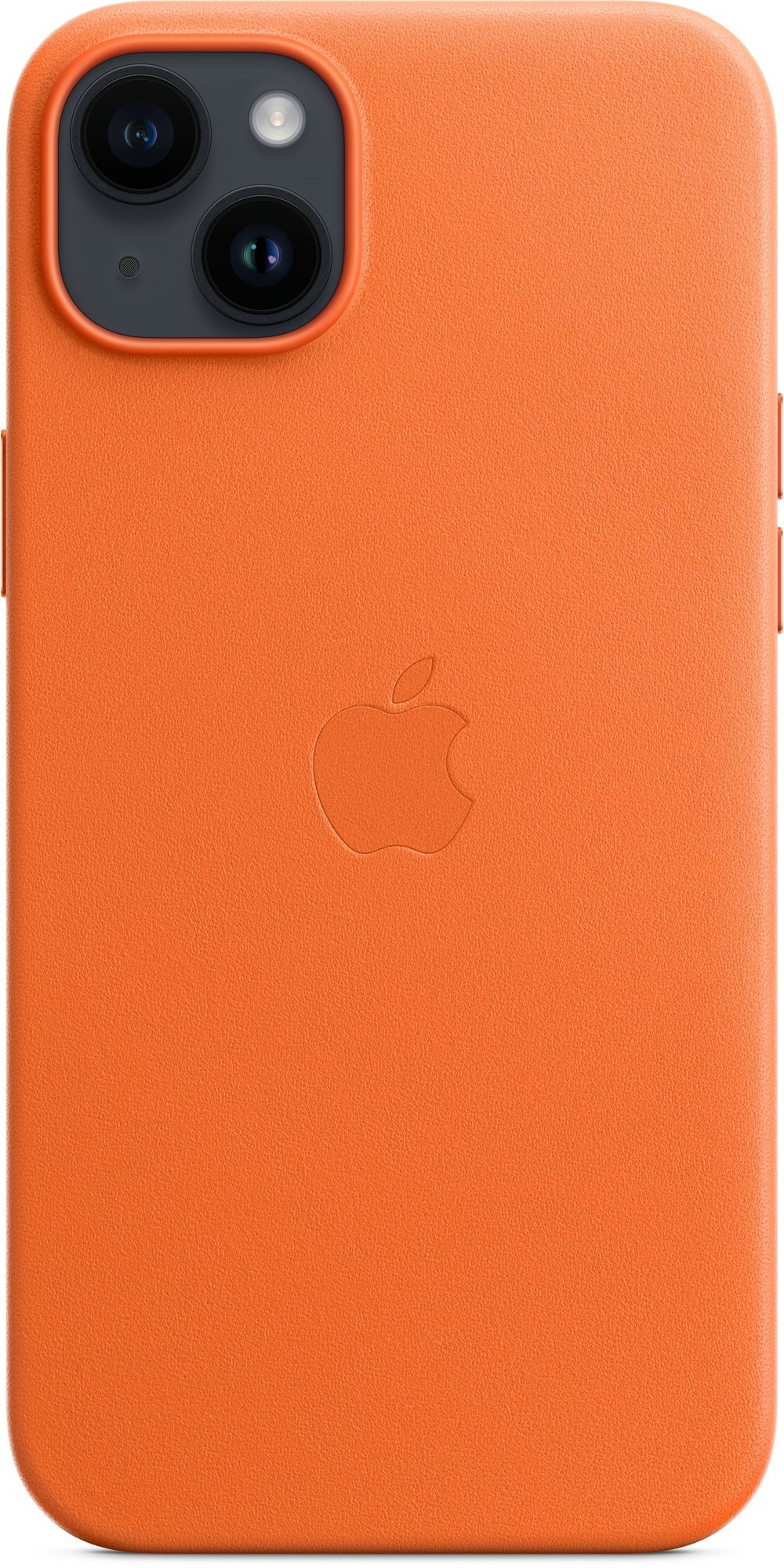 Apple iPhone 14 Plus Kožený kryt s MagSafe oranžový