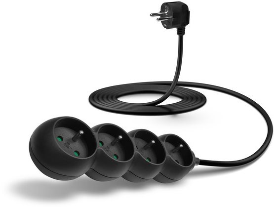 CONNECT IT prodlužovací 230V, 4 zásuvky, 3m, černý