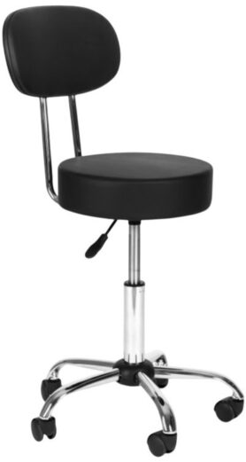 ModernHome BC009 Otočná stolička s opěrkou, nosnost 136 kg, černá