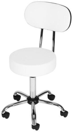 ModernHome BC009 Otočná stolička s opěrkou, nosnost 136 kg, bílá