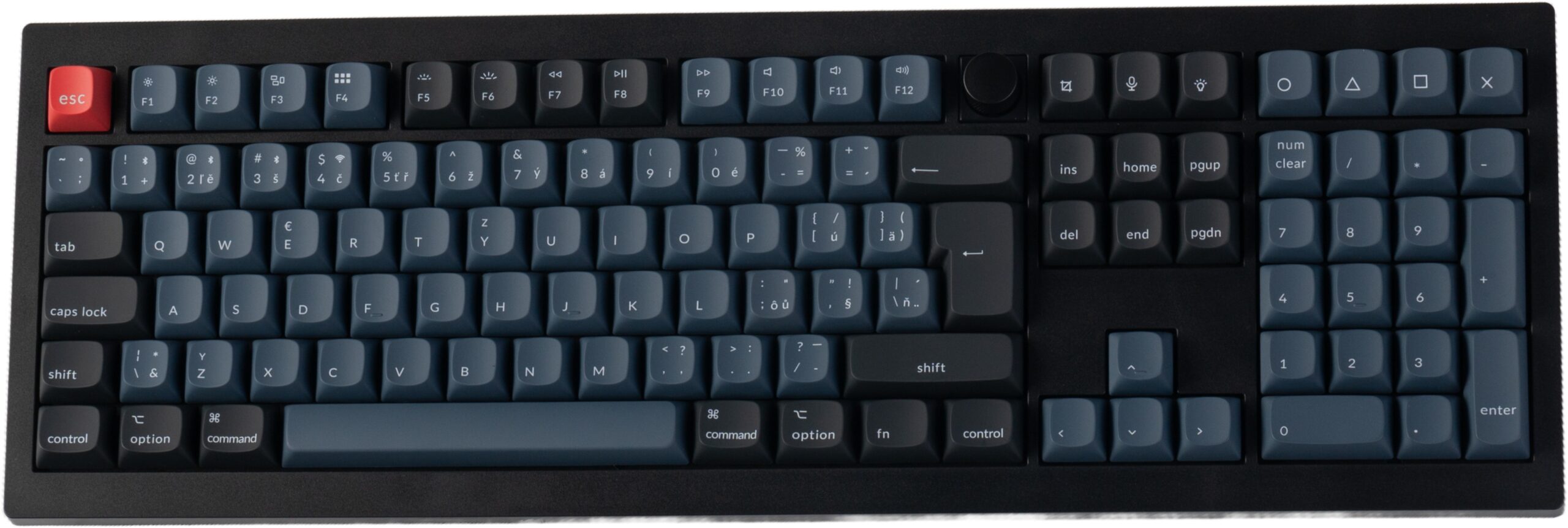 Keychron V6 Max Swappable RGB Backlight Banana Switch - Black - Knob Version, CZ/SK