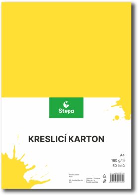 STEPA kreslicí karton A4, 50 listů, 180g/m2, žlutý